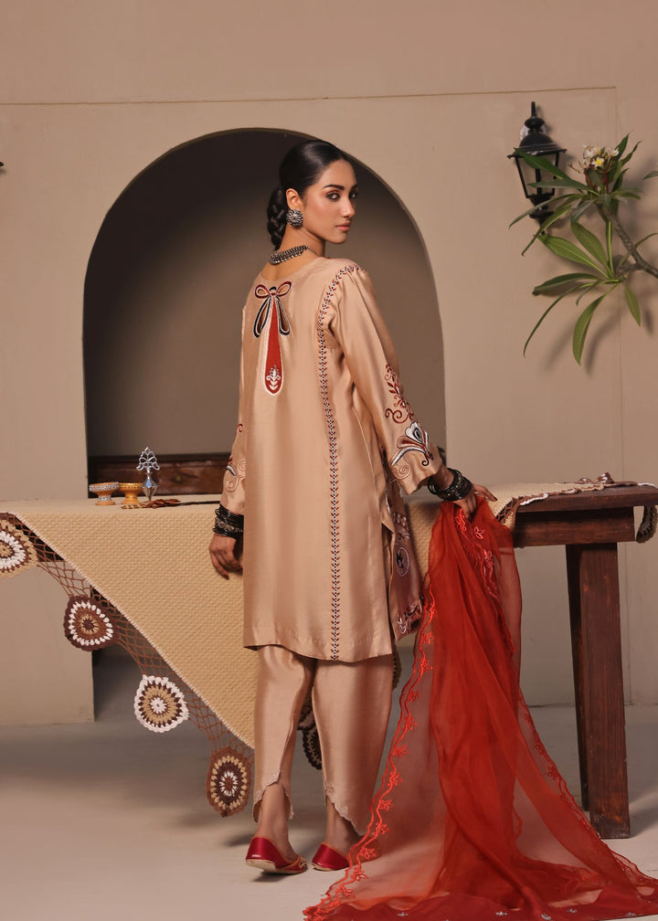  Discover Maya by Mona Imran, featuring intricate Kashmiri handwork on the neckline, daman, sleeves, and back for an elegant look.